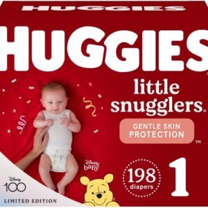 Baby Diapers Size 1 (8-14 lbs), 198ct, Huggies Little Snugglers Newborn Diapers