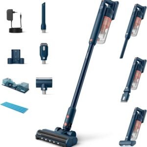 Philips 5000 Series Cordless Pet Vacuum Cleaner, Powerful Suction on Hard Floors and Carpets, Nozzle with LED Light, Pet Nozzle, Aqua Module, Replaceable Battery (XC5142/01)